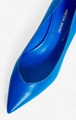 Vanessa Bruno Escarpin Bleu Daily En Cuir D'Agneau