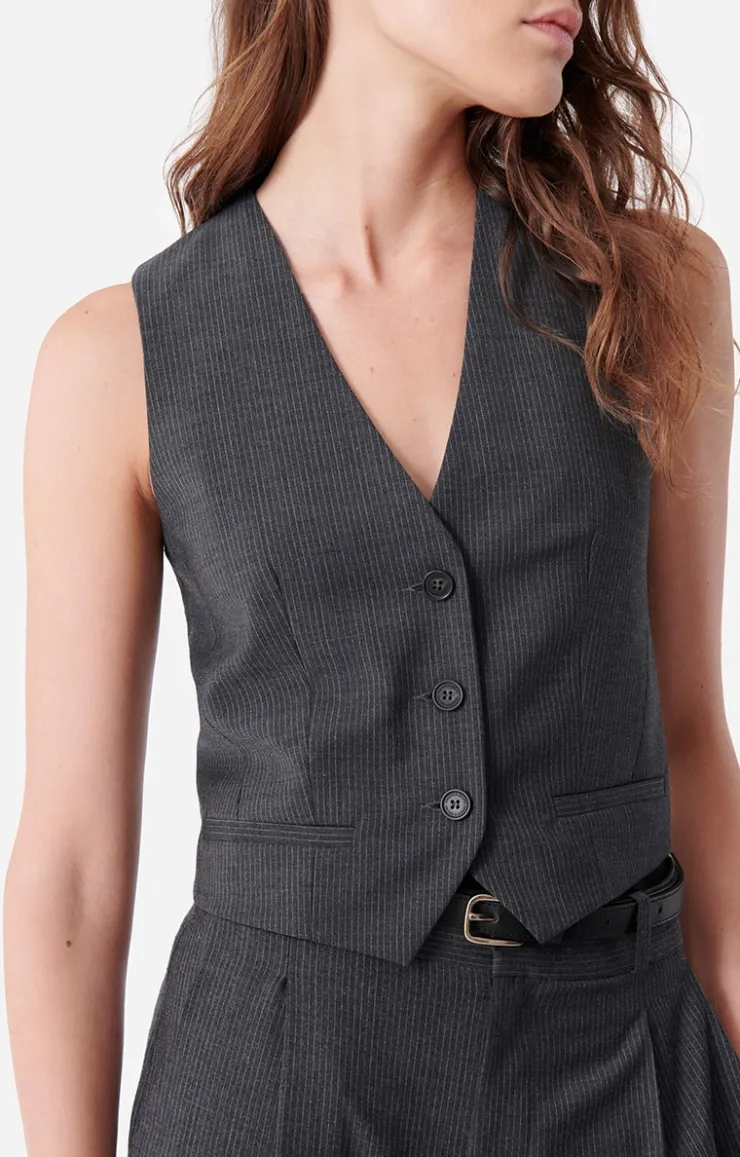 Vanessa Bruno Gilet De Costume Denso En Laine Mélangée