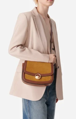 Vanessa Bruno Grand Sac u00c0 Rabat Romy En Suede Et Cuir Lisse