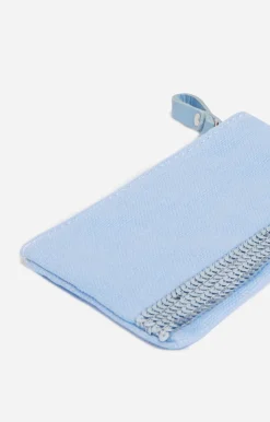 Vanessa Bruno Petite Pochette Zippée En Lin & Sequins