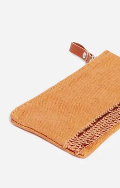 Vanessa Bruno Petite Pochette Zippée En Lin & Sequins