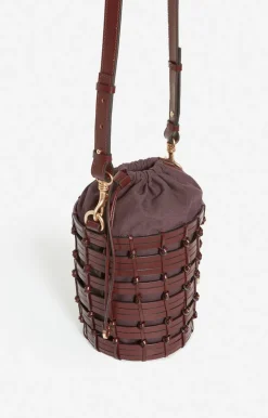 Vanessa Bruno Petit Sac Seau En Cuir Tressé En Cuir De Buffle