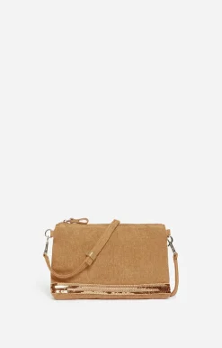 Vanessa Bruno Pochette Zippée En Lin & Sequins